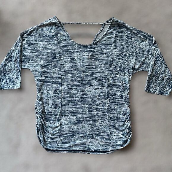 Faded Glory Marled Blue and White Ruched Top! - Picture 1 of 15